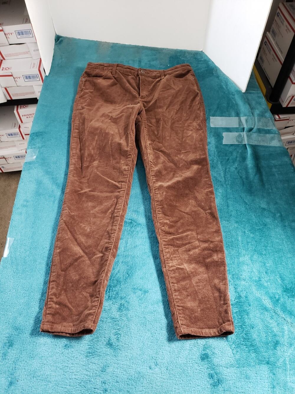 Talbots Jeans Size 6 Petite Womens Brown Stretch Corduroy Mid Rise Straight
